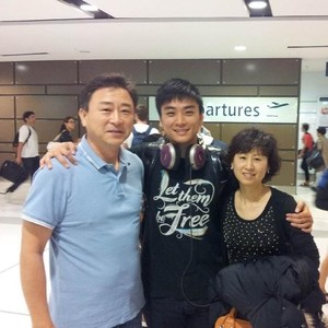 With my parents before leaving Sydney